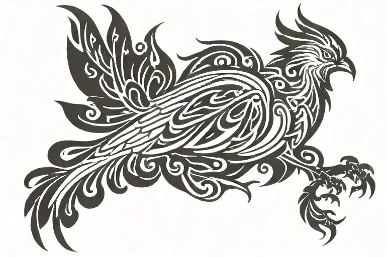 Firebird Phoenix rising tattoo design idea