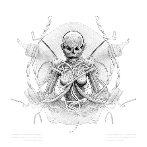 BDSM scene with intricate rope bondage tattoo design idea