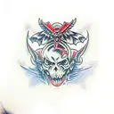 write "devil may cry"  tattoo design idea