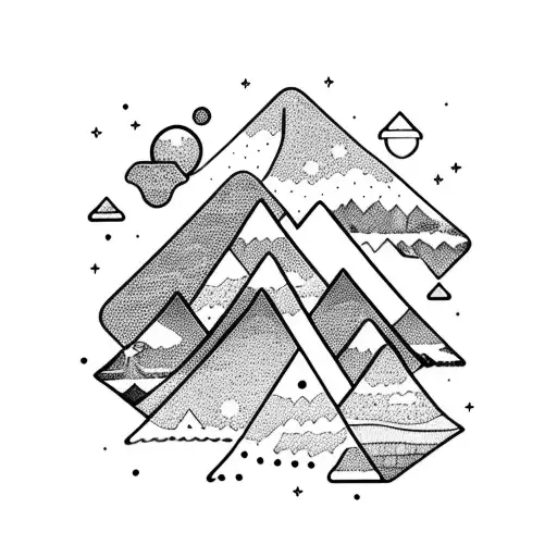 ice capped mountains with the milky way tattoo design idea