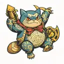 snorlax, pikachu, expecto patronun tattoo design idea