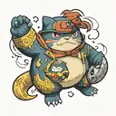 snorlax, pikachu, expecto patronun tattoo design idea