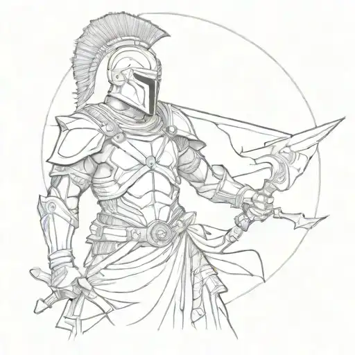 spartan renaissance painting tattoo design idea