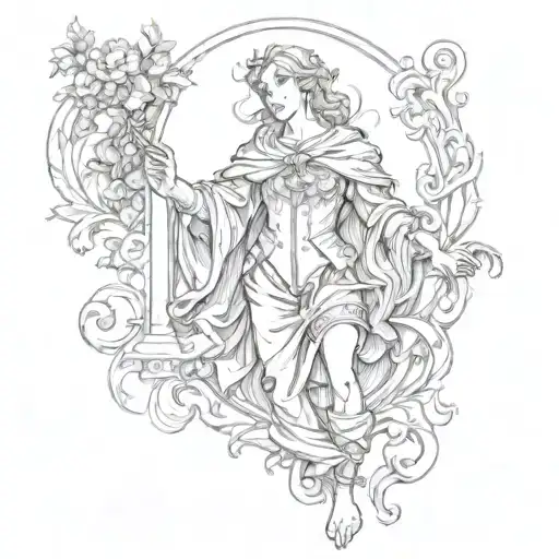 renaissance painting tattoo design idea