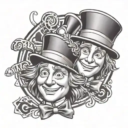 cute wonka chocolate tattoo design idea