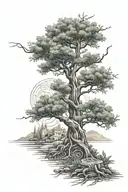 The olive tree of Athena whose roots become a laser game labyrinth. Also with a lightning bolt + the eye of Horus tattoo design idea