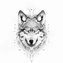ragnar face and wolf tattoo design idea