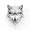 ragnar face and wolf tattoo design idea