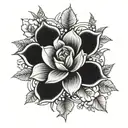 succulent flower surrounded tattoo design idea