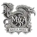 Design a tattoo for a man with the name Maya in it and the dates 2019 and 2015 tattoo design idea