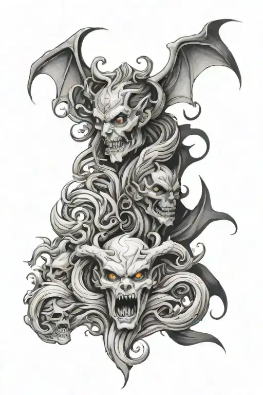 good and evil tattoo design idea