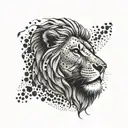A WWE-inspired tattoo featuring a lion in a Metallica theme tattoo design idea