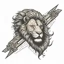 A WWE-inspired tattoo featuring a lion in a Metallica theme tattoo design idea