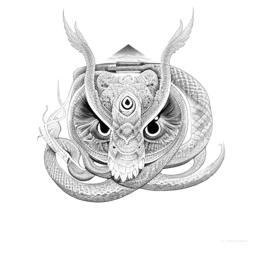 luna Wrapped With Illuminati Eyes along with a snake belt tattoo design idea