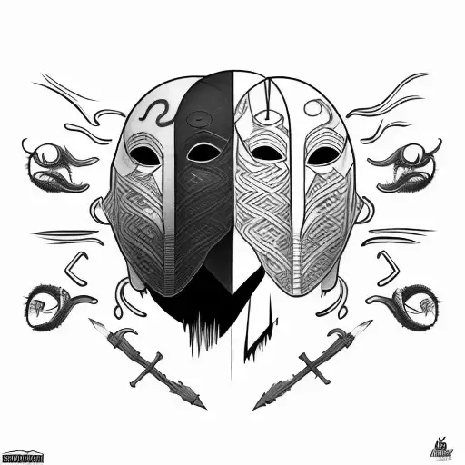 A Man Pulling Of His Multiple Mask To Show The Reality That To Survive Here We Need To Adapt With. tattoo design idea