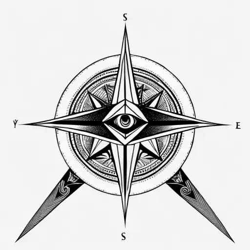 illuminati Consisting a Compass arm band with Geometric patterns  tattoo design idea