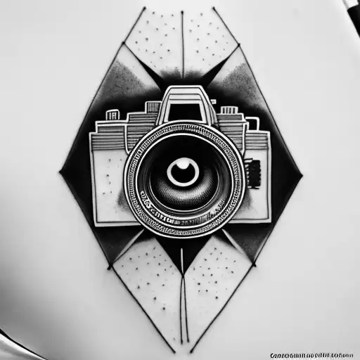 Camera, cameraman cameras wrapped with illuminati eyes tattoo design idea