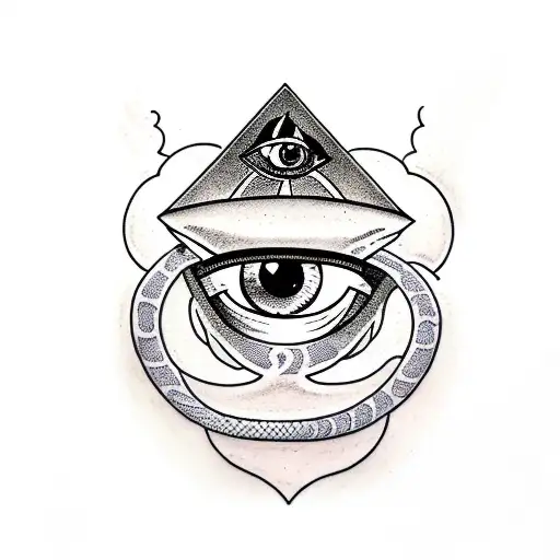camera Wrapped With Illuminati Eyes along with a snake belt tattoo design idea
