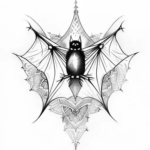bat wings with mandala along with spider webs a full arm sleeve tattoo tattoo design idea