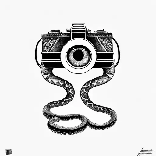 camera Wrapped With Illuminati Eyes along with a snake belt tattoo design idea