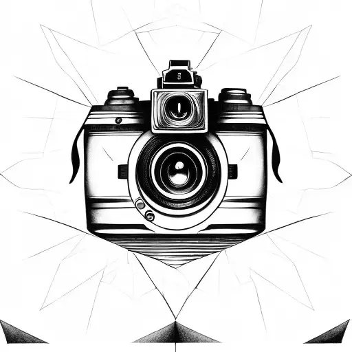 Camera, cameraman cameras wrapped with illuminati eyes tattoo design idea