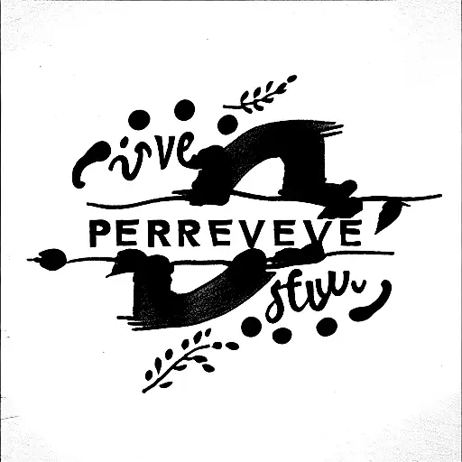 Perseverance Written In Brusher Fonts tattoo design idea