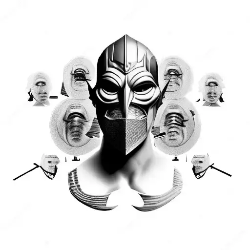 A Man Pulling Of His Multiple Mask To Show The Reality That To Survive Here We Need To Adapt With. tattoo design idea