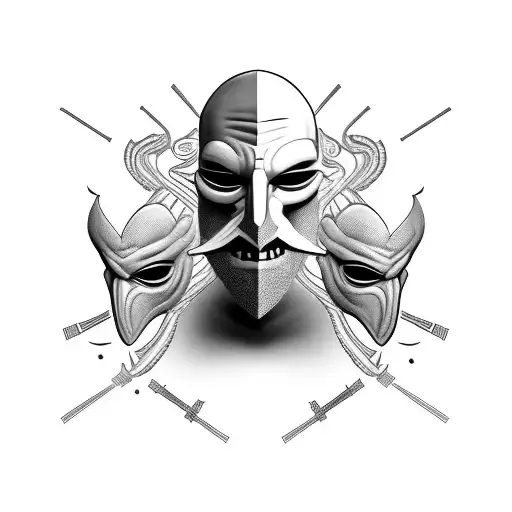 A Man Pulling Of His Multiple Mask To Show The Reality That To Survive Here We Need To Adapt With. tattoo design idea