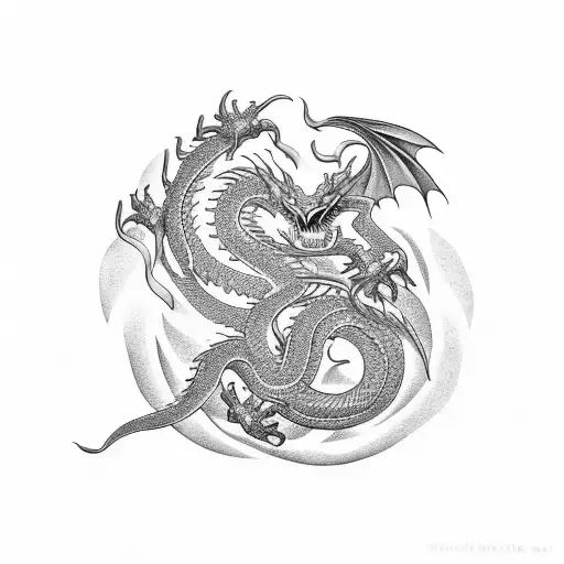 Dragon perseverance patience  tattoo design idea