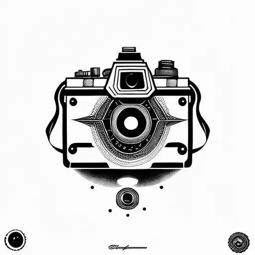 Camera, cameraman cameras wrapped with illuminati eyes tattoo design idea