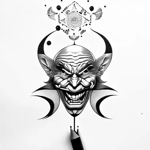 with it use the ha ha ha ha quote of joker and life circle mandala tattoo design idea