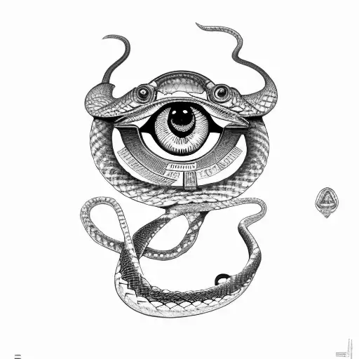 camera Wrapped With Illuminati Eyes along with a snake belt tattoo design idea