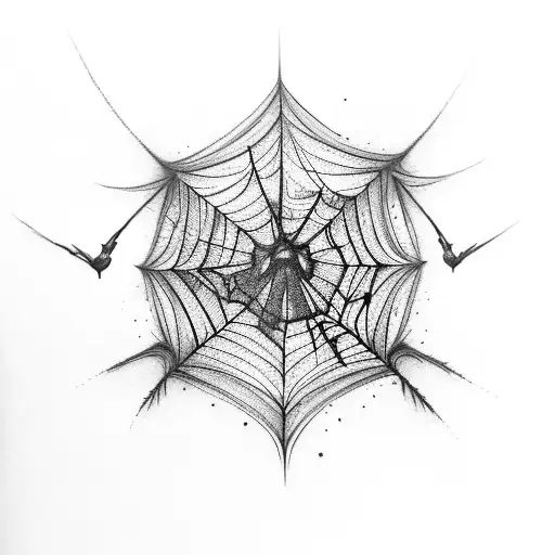 within the margin of error illuminating with webs of spider & bats  tattoo design idea