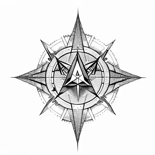 illuminati Consisting a Compass arm band with Geometric patterns  tattoo design idea