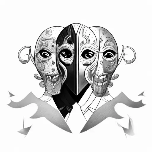 A Man Pulling Of His Multiple Mask To Show The Reality That To Survive Here We Need To Adapt With. tattoo design idea