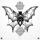 bat wings with mandala along with spider webs a full arm sleeve tattoo tattoo design idea
