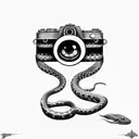camera Wrapped With Illuminati Eyes along with a snake belt tattoo design idea