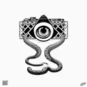 camera Wrapped With Illuminati Eyes along with a snake belt tattoo design idea