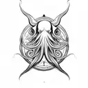illuminati octopus life circle sleeve tattoo design idea