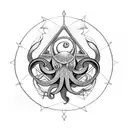 illuminati octopus life circle sleeve tattoo design idea