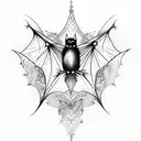 bat wings with mandala along with spider webs a full arm sleeve tattoo tattoo design idea