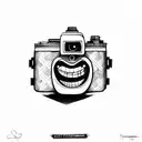 Camera, cameraman cameras wrapped with joker face  tattoo design idea