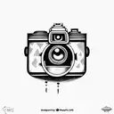 Camera, cameraman cameras wrapped with joker face  tattoo design idea