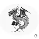 Dragon perseverance patience  tattoo design idea