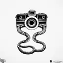 camera Wrapped With Illuminati Eyes along with a snake belt tattoo design idea