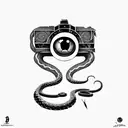 camera Wrapped With Illuminati Eyes along with a snake belt tattoo design idea