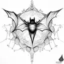 bat wings with mandala along with spider webs a full arm sleeve tattoo tattoo design idea