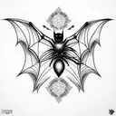 bat wings with mandala along with spider webs a full arm sleeve tattoo tattoo design idea
