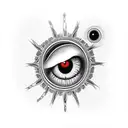 a hand sleeve tattoo consisting the eyes of the death eyes of reality eyes of the margin along with life circles  tattoo design idea