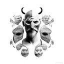 A Man Pulling Of His Multiple Mask To Show The Reality That To Survive Here We Need To Adapt With. tattoo design idea